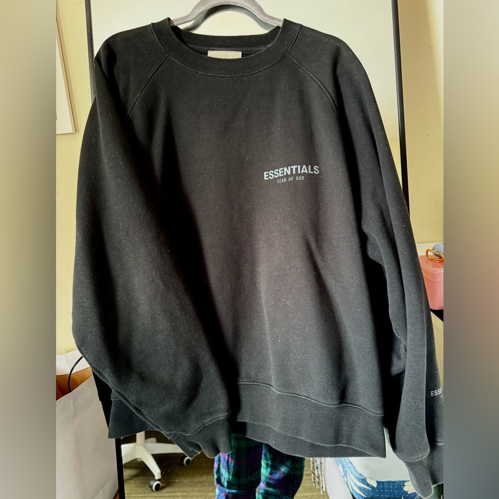 Fear of God Essentials Black Crewneck Sweater